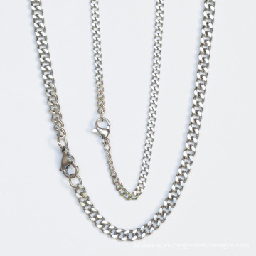 Joyas de plata joya de acero inoxidable joyas para hombres y mujer colgante de cadena de cadena pulida fina con collar de cadena